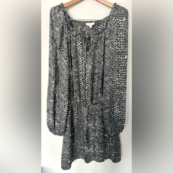 Parker Silk Animal Print Dress With Beaded Detailing - Picture 1 of 4